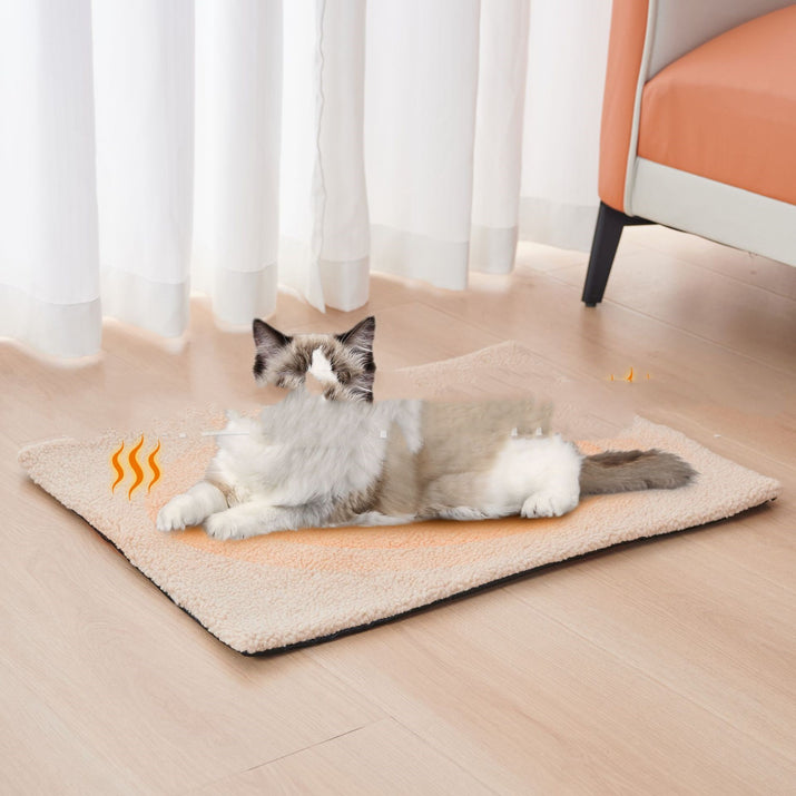 Pet Self-Heating Cat Dog Bed Blanket Warm Berber Fleece